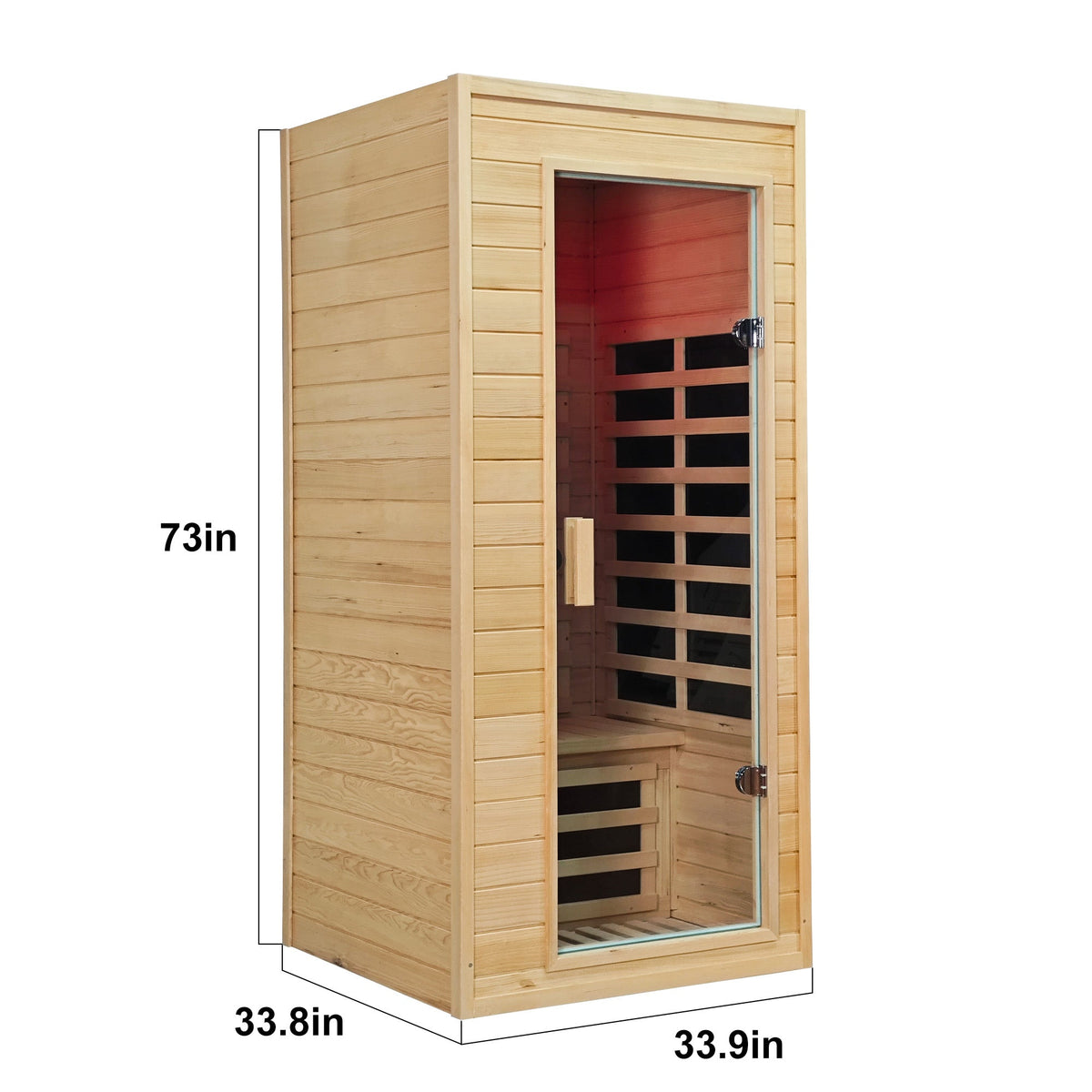 Hemlock Wood One-Person Indoor Sauna Room with Far Infrared Technology