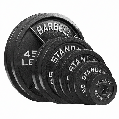 Steel Olympic Plates 175LB Set - 2 Inch Olympic Hammertone Coated 2X 2.5Lb, 5Lb, 10Lb, 25Lb, & 45Lb for Weight Lifting Training