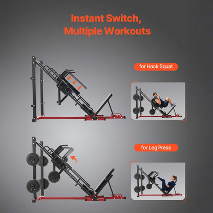 2000LBS Adjustable Leg Press And Hack Squat Machine For Home Gym Workouts (SAK53148)