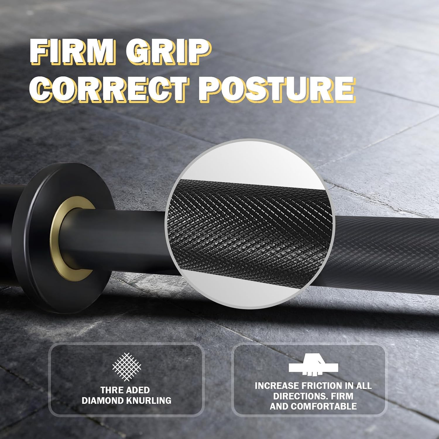 4Ft Olympic Barbell - 2-Inch Strength Training Bar for Squats, Deadlifts, Bench Press & Home Gym, 500Lbs Capacity, Includes Silent Collars
