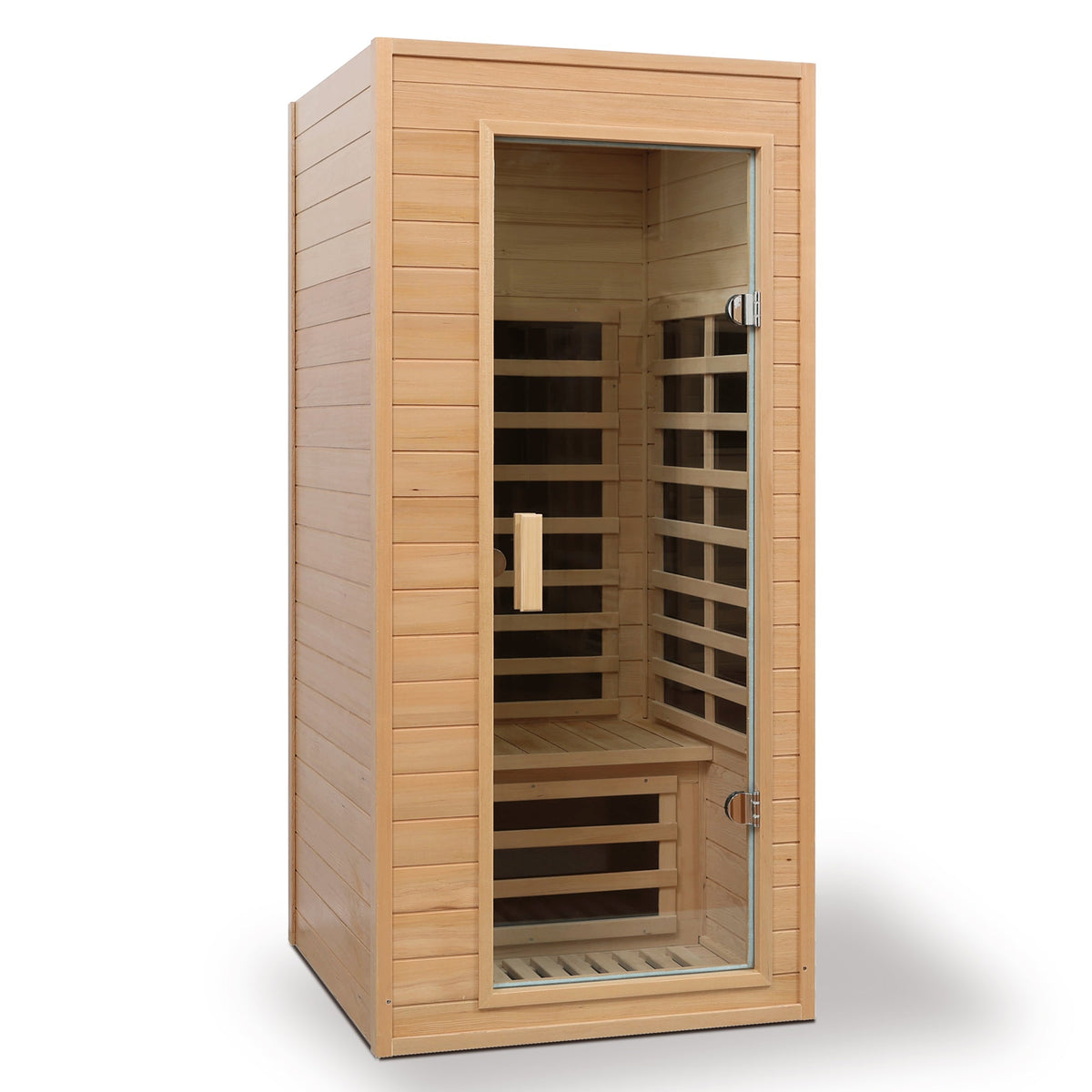 Hemlock Wood One-Person Indoor Sauna Room with Far Infrared Technology