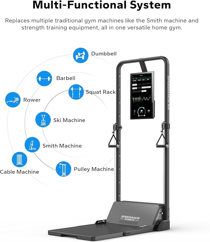 Gym Monster Smart Home Gym, Multifunctional Strength Training Machine, Smith Machine Power Cage Workout Station, Squat Rack Cable Machine, Full Body Fitness Equipment for Home Workout