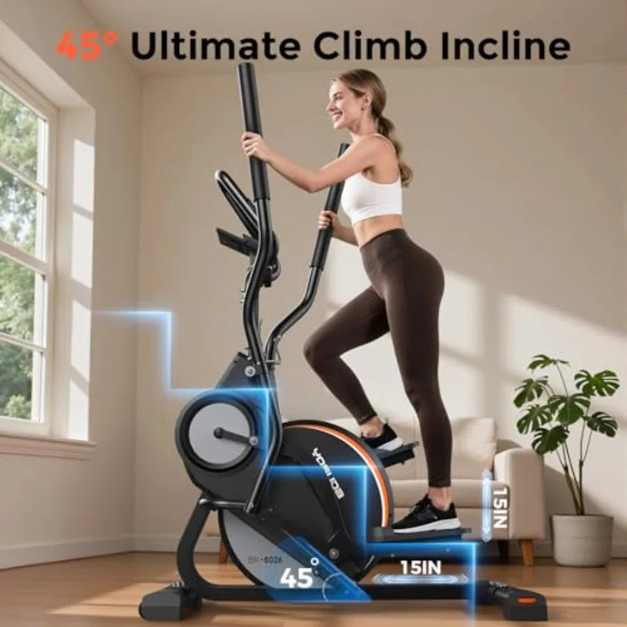 Compact 3-In-1 Elliptical Cardio Climber Stair Stepper For Home