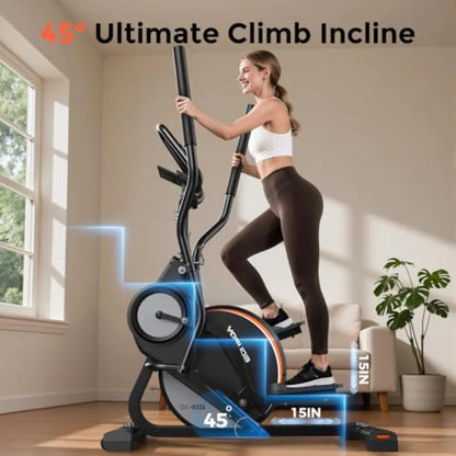 Compact 3-In-1 Elliptical Cardio Climber Stair Stepper For Home