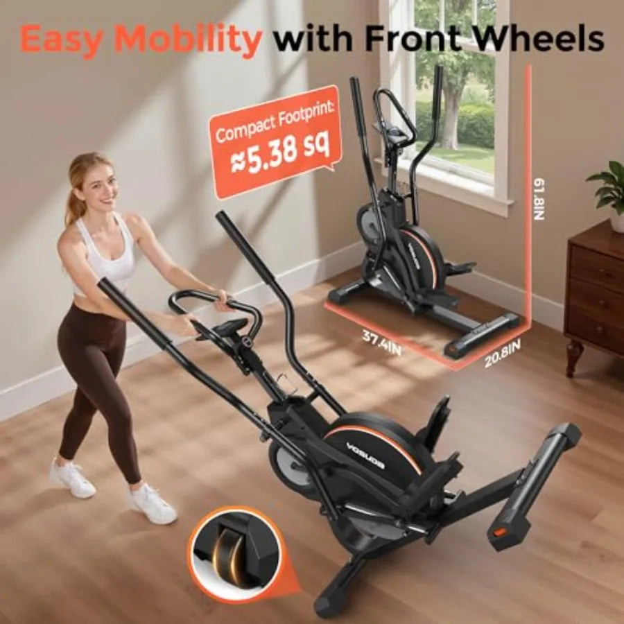 Compact 3-In-1 Elliptical Cardio Climber Stair Stepper For Home