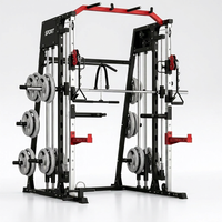 Smith Machine Home Gym All-In-1, 2200LBS Power Cage with Dual Cable Pulley Systems, LAT Pull-Down & Leg Hold-Down | Complete Strength Training Equipment for Full Body Workouts — Studio Shot