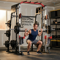 Smith Machine Home Gym All-In-1, 2200LBS Power Cage with Dual Cable Pulley Systems, LAT Pull-Down & Leg Hold-Down | Complete Strength Training Equipment for Full Body Workouts — Lifestyle
