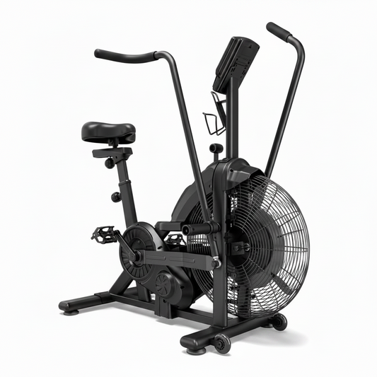 Dual Resistance Air Bike, Magnetic & Air Fan Bike with APP Connection, ISCC plus Certified, Dual-Action Handlebars for Home Gym HIIT Cardio Full Body Workout (350LBS Capacity) (Carbon Black)