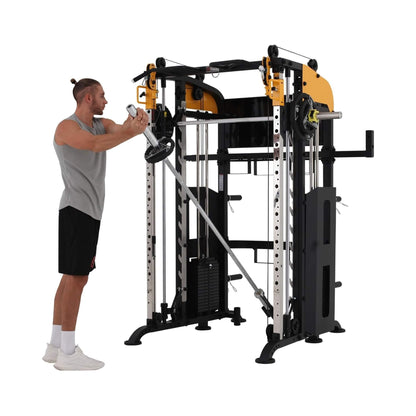 All-In-One Full-Body Smith Machine With Adjustable Lever Arms And Dual Weight Stacks (SAK21836)