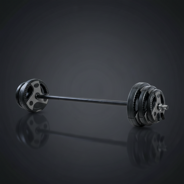 43 LB Barbell Weight Set for Home Gym with 55” Padded Bar, Adjustable Weights for Exercise, Lifting and to Build Muscle