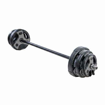 43 LB Barbell Weight Set for Home Gym with 55” Padded Bar, Adjustable Weights for Exercise, Lifting and to Build Muscle