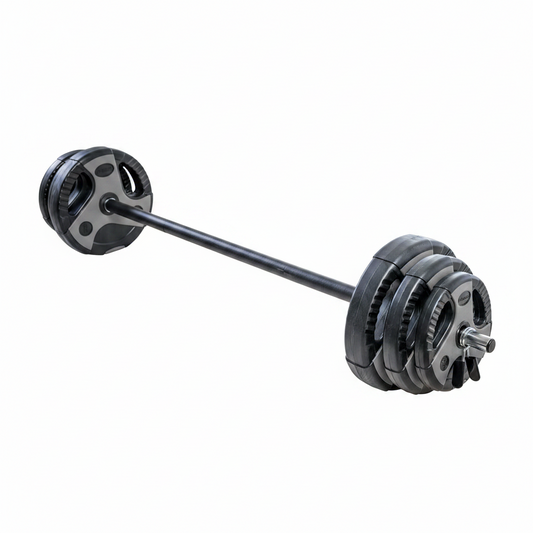 43 LB Barbell Weight Set for Home Gym with 55” Padded Bar, Adjustable Weights for Exercise, Lifting and to Build Muscle