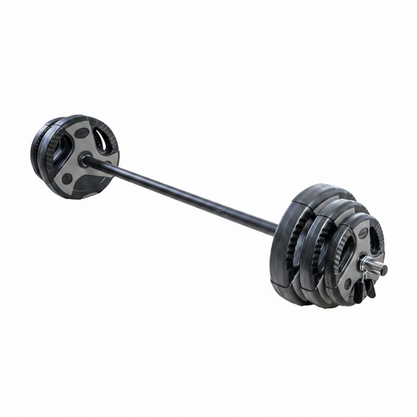 43 LB Barbell Weight Set for Home Gym with 55” Padded Bar, Adjustable Weights for Exercise, Lifting and to Build Muscle