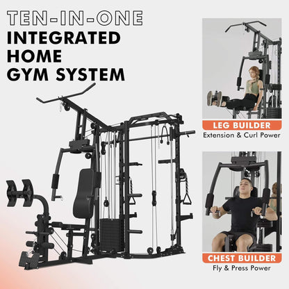 Rovix Dual Station Smith Machine With Cable Crossover Home Gym (SAK24079)
