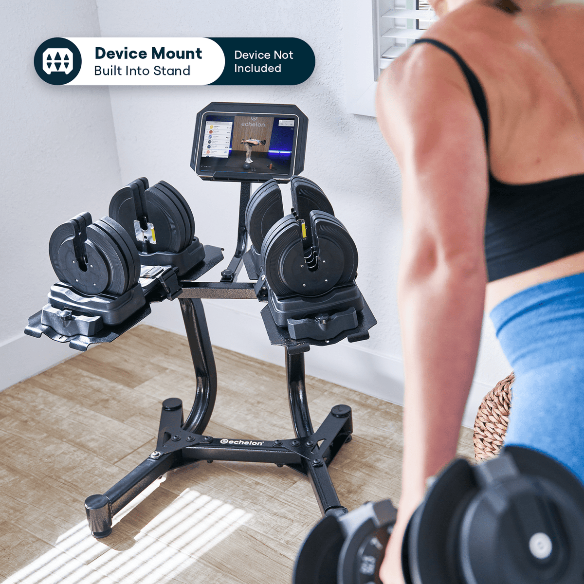 Echelon Adjustable Dumbbells with Stand