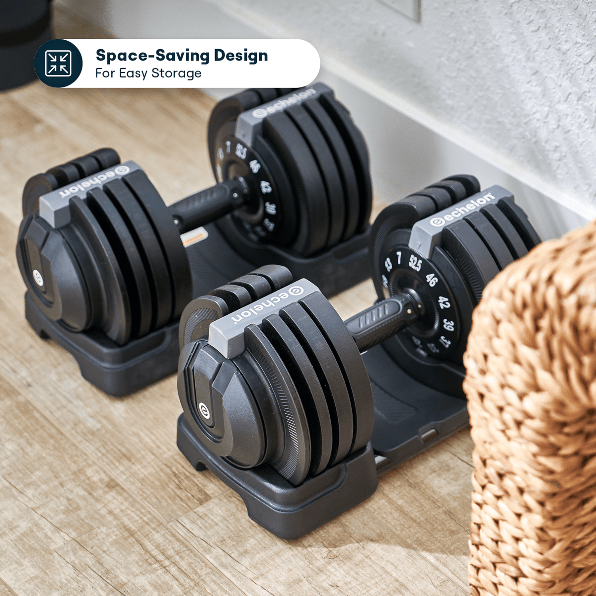 Echelon Adjustable Dumbbells with Stand