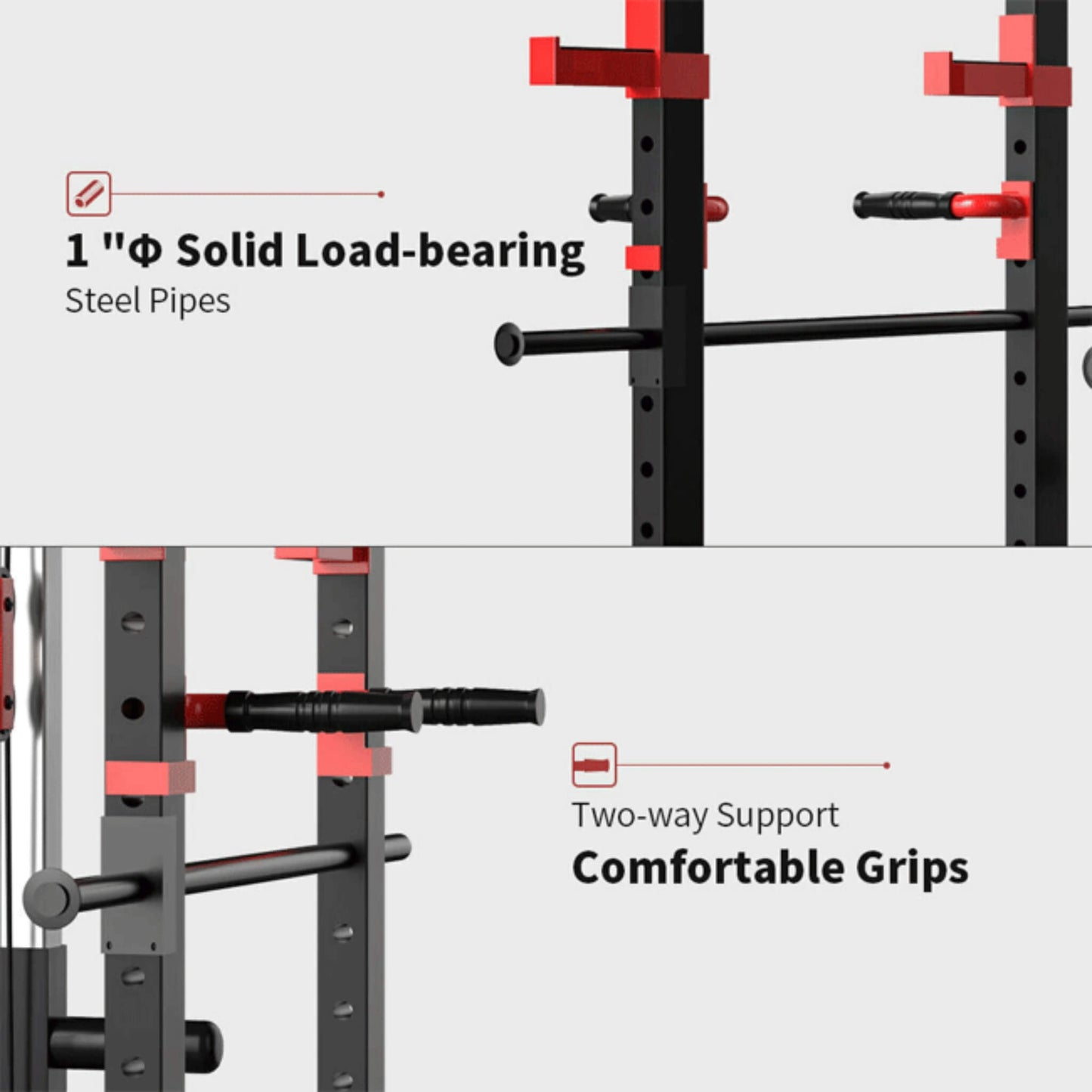 Rovix Heavy-Duty 1000LBS Professional Multi-Function Adjustable Power Cage Rack (SAK98149)