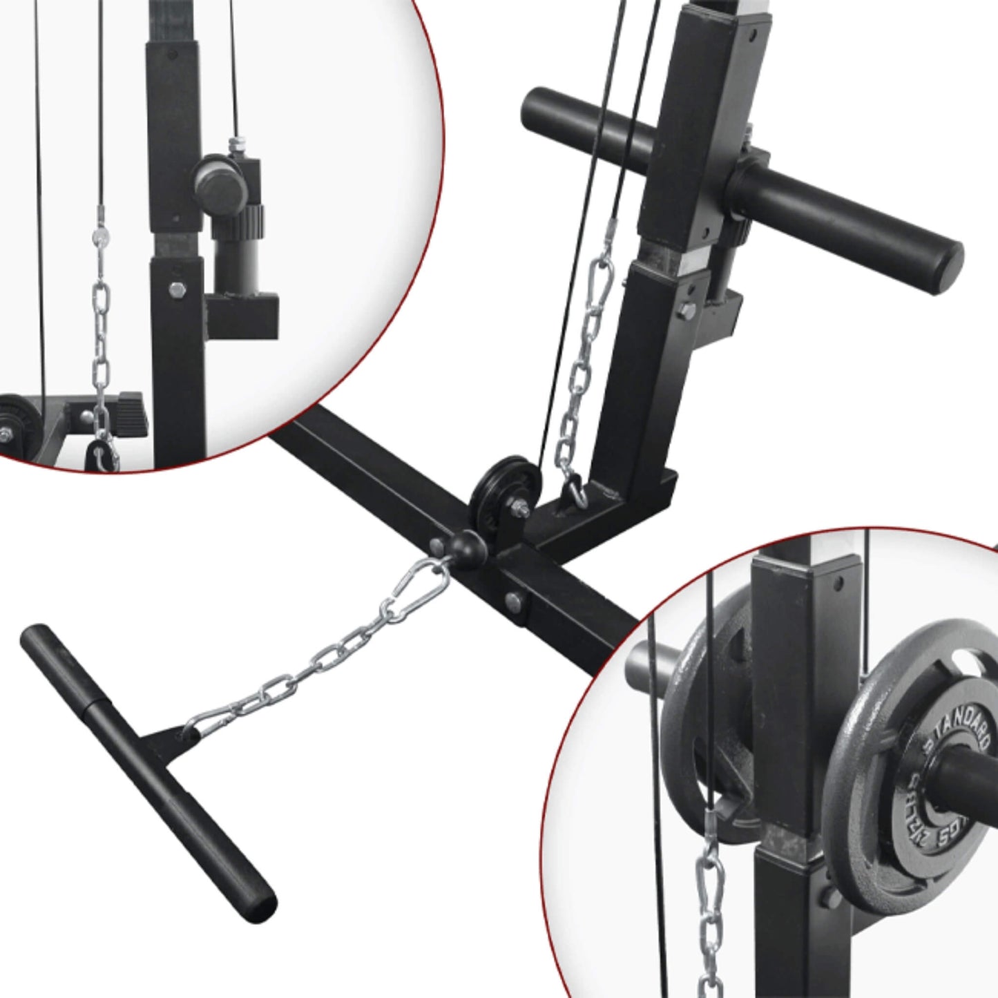 Rovix Heavy-Duty 1000LBS Professional Multi-Function Adjustable Power Cage Rack (SAK98149)