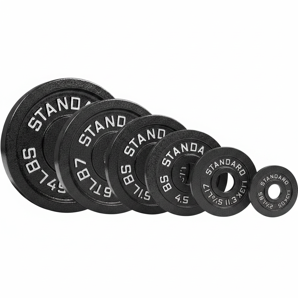 Steel Weight Plates 85LB Set - Olympic 2 Inch Center Premium Coating 2X 25Lb, 10Lb, 5Lb, and 2.5Lb for Olympic Weight Lifting Barbells