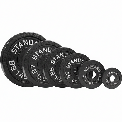 Steel Weight Plates 85LB Set - Olympic 2 Inch Center Premium Coating 2X 25Lb, 10Lb, 5Lb, and 2.5Lb for Olympic Weight Lifting Barbells