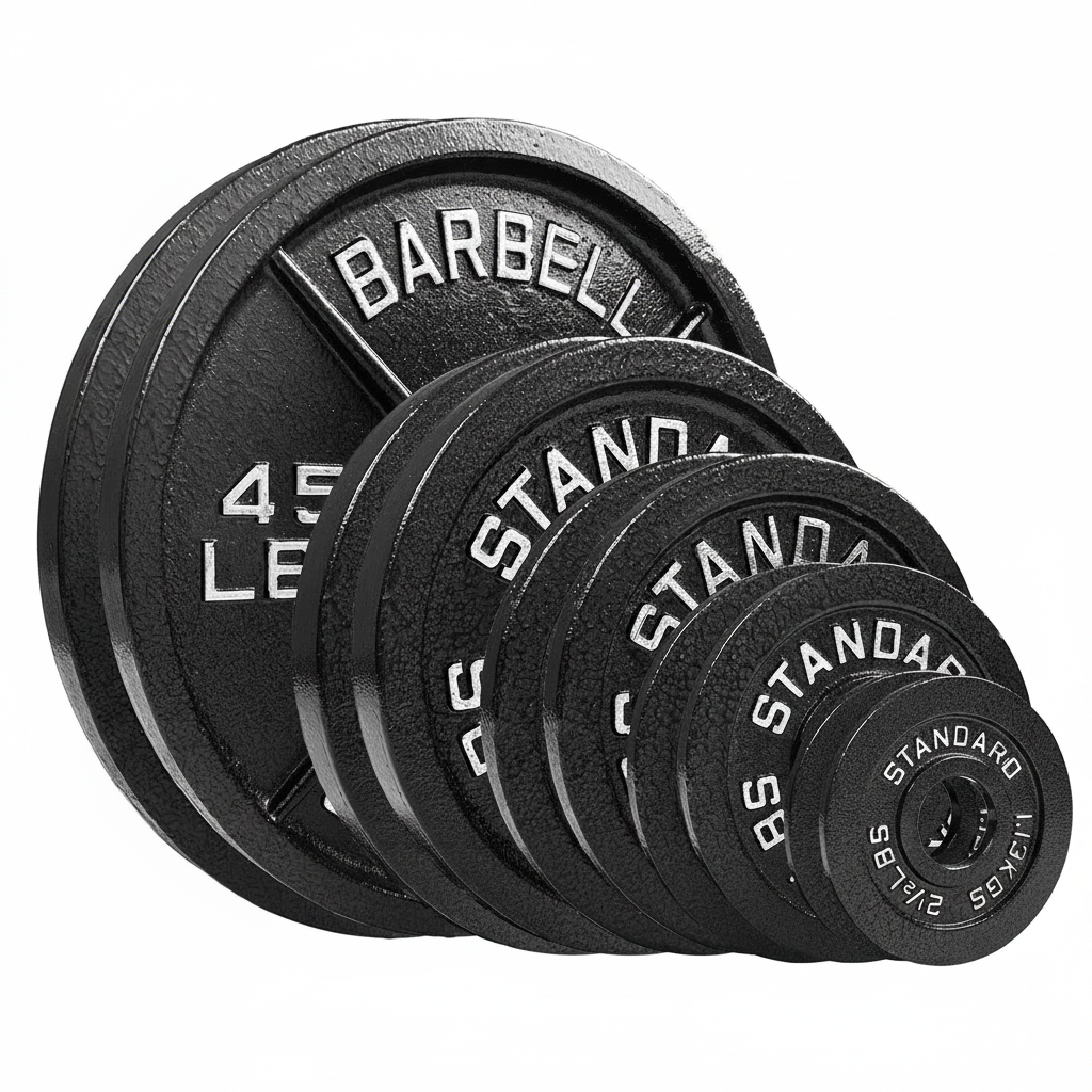 Steel Olympic Plates 175LB Set - 2 Inch Olympic Hammertone Coated 2X 2.5Lb, 5Lb, 10Lb, 25Lb, & 45Lb for Weight Lifting Training