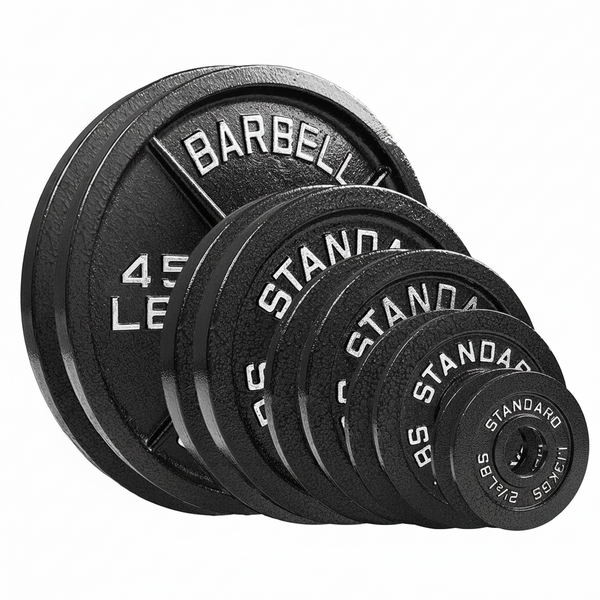 Steel Olympic Plates 175LB Set - 2 Inch Olympic Hammertone Coated 2X 2.5Lb, 5Lb, 10Lb, 25Lb, & 45Lb for Weight Lifting Training